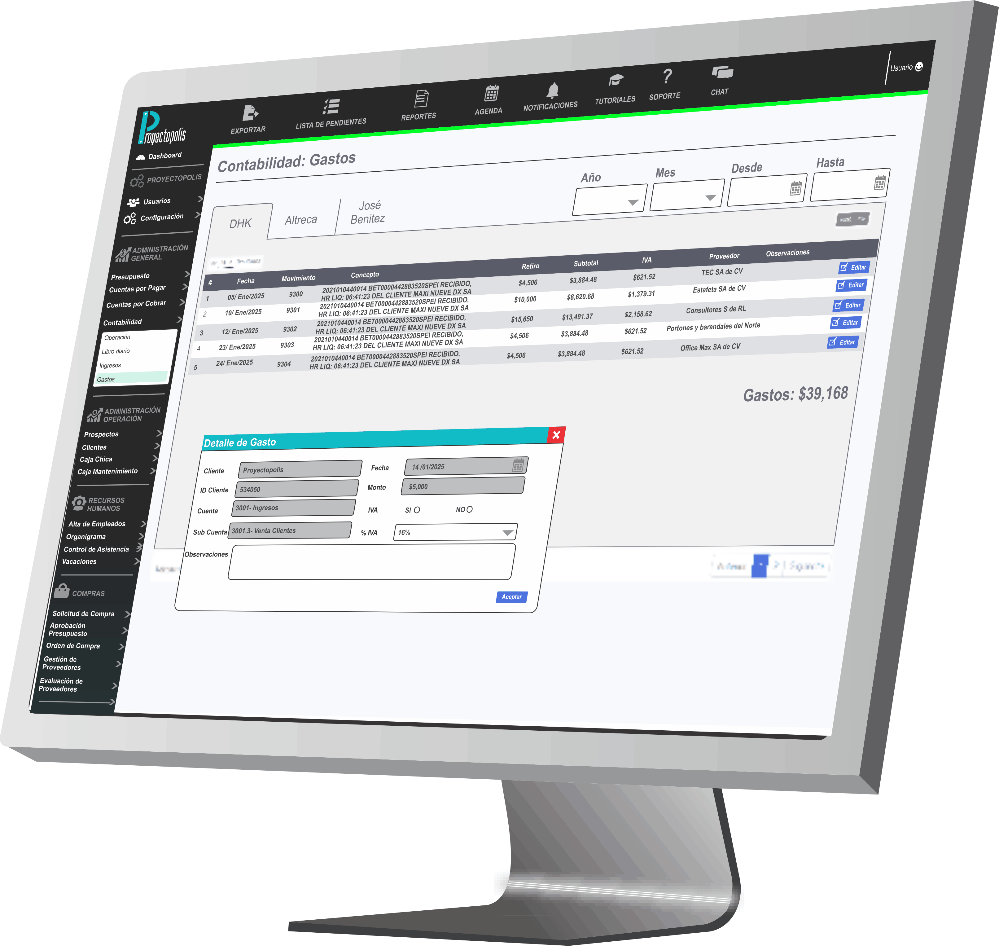 Engranaje verde que representa el concepto de software de mantenimiento industrial y empresarial.